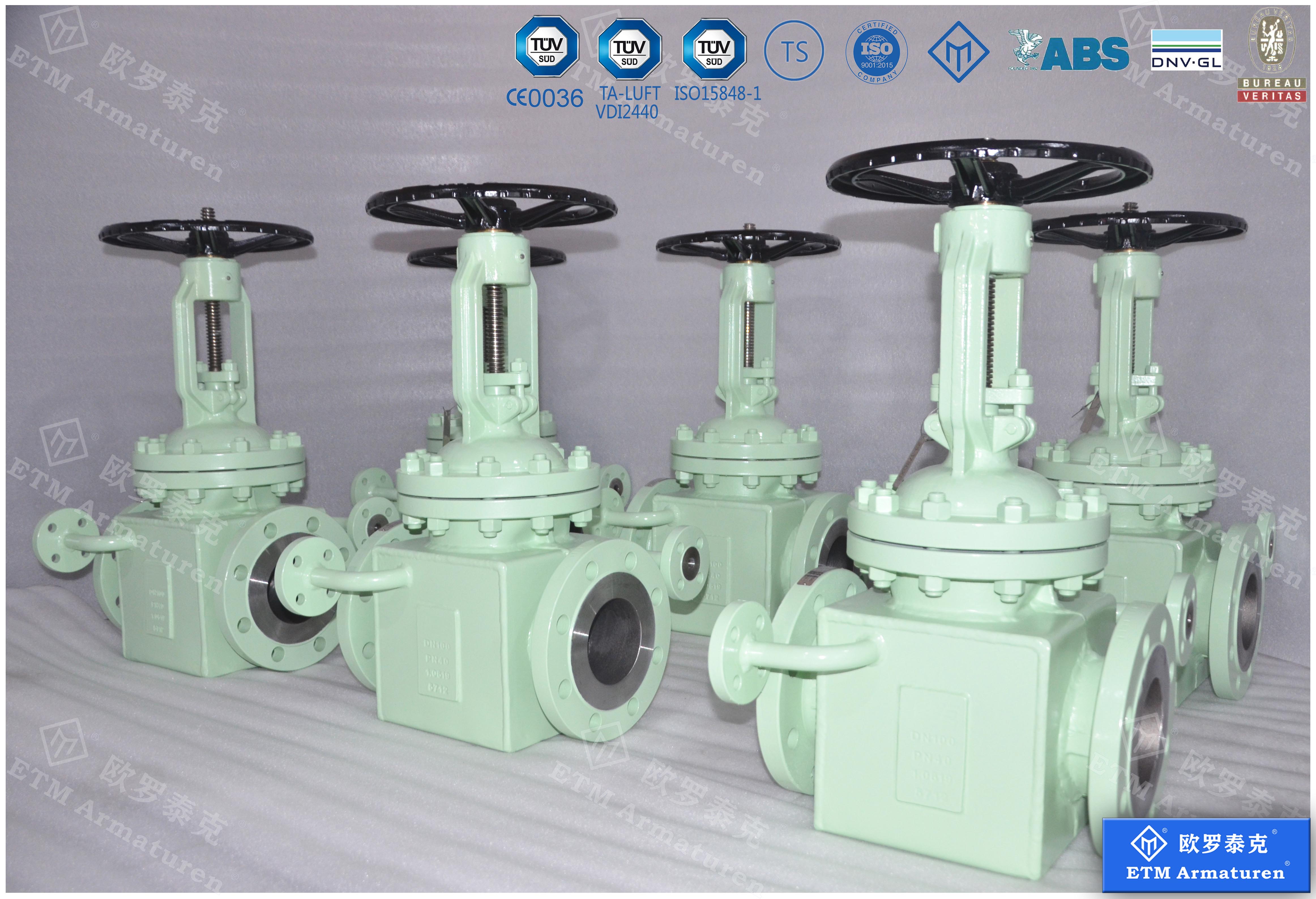 ETM Armaturen Low Torque DIN Gate Valve With Double Layers Heating Jacket Design